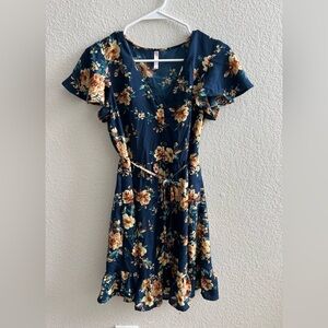Xhilaration Blue Floral Dress Size XS